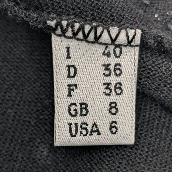 Moschino Cheap and Chic Wool Sweater Size 6 Black w Pearls Velvet Bow 2014 - Picture 14 of 16